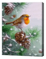 Tablou pe numere Art Gallery Premium Pasărea pe brad GX47592