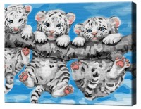 Картина по номерам Art Gallery Premium Тигрята на веточке EX5699
