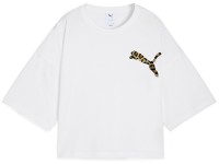 Женская футболка Puma Wardrobe Ess Leo Luxe Graphic Short Tee Puma White, s.S
