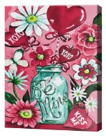 Картина по номерам Art Gallery Premium Цветы и сердечки EX8528