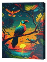 Tablou pe numere Art Gallery Premium Păsări exotice GX46393