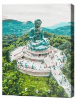 Tablou pe numere Brushme Marele Buddha Tian Tan RBS52478