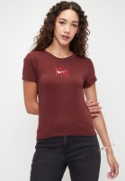 Tricou de dame Nike W Nsw Ss Slim Tee Pnx Grx Dark Team Red, s.M