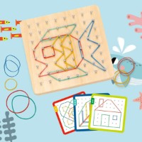 Joc educativ Tooky Toy Rubber Band Geoboard (TH248) imaginea #3 — magazin online Desire.md