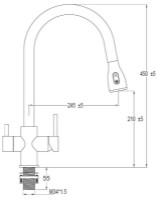 Смеситель для кухни Fabiano FKM 3122 Inox фото №3 — интернет-магазин Desire.md