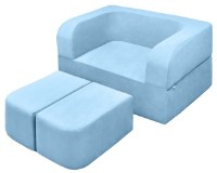 Бескаркасный диван Edka Vega 140x200x40 M21 Light Blue фото №3 — интернет-магазин Desire.md