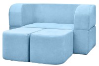 Бескаркасный диван Edka Vega 140x200x40 M21 Light Blue фото №5 — интернет-магазин Desire.md