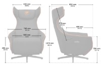 Геймерское кресло Cougar Magus Gray/Orange with Footrest фото №6 — интернет-магазин Desire.md