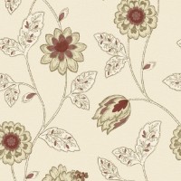 Обои GranDeco Jasmin Motif Teal BOB-26-01-9