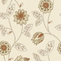 Обои GranDeco Jasmin Motif Teal BOB-26-02-8