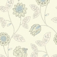 Обои GranDeco Jasmin Motif Teal BOB-26-05-5