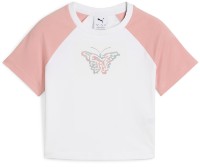 Детская футболка Puma Butterfly Vibe Baby Tee G Puma White/Pink Fruit, s.176