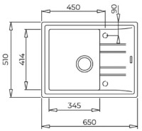 Chiuvetă de bucătărie Teka Stone 45 S TG 1B 1D Black Metallic imaginea #3 — magazin online Desire.md
