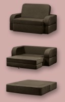 Бескаркасный диван Edka Terra 3in1 140x200x30 M8 Dark Brown фото №3 — интернет-магазин Desire.md