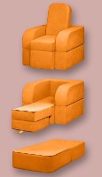Fotoliu extensibil Edka Terra 3in1 80x180x30 P14 Orange Mandarin imaginea #2 — magazin online Desire.md