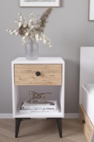 Прикроватная тумба Remaks Zambak 1 C White/Atlantic Oak