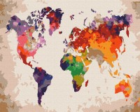 Tablou pe numere Brushme Harta colorată (BS52296)