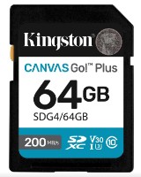 Сard de memorie Kingston SDXC Canvas Go! Plus Gen 4 64Gb Class 10 UHS-I U3 V30 (SDG4/64GB) imaginea #1 — magazin online Desire.md