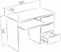 Masa de birou ML-Mobila МЛ-12 1000 Stejar Auriu imaginea #2 — magazin online Desire.md