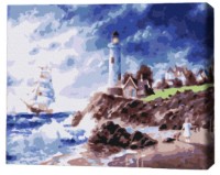 Tablou pe numere Brushme Farul de pe insulă (RBS22601FC)