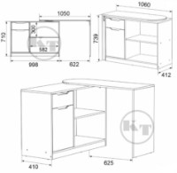 Masa de birou Компанит Комод-стол 2 1060 Atelie Deschis Combi imaginea #2 — magazin online Desire.md