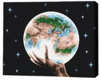 Tablou pe numere Brushme Planeta în mâinile omului (RBS26729FC)