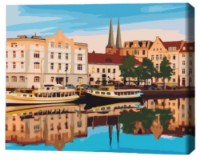 Tablou pe numere Brushme Centrul vechi al orașului Lübeck, Germania (RBS1009FC)