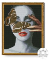 Pictura cu diamante după numere Art Gallery Premium Fluture bronz 40x50cm (QB206052)