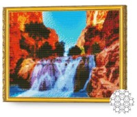 Pictura cu diamante după numere Art Gallery Premium Cascadă în canion 40x50cm (GA82898)