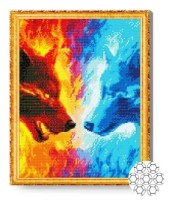 Pictura cu diamante după numere Art Gallery Premium Lupii ying-yan 40x50cm (GA82035)