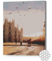 Pictura cu diamante după numere Art Gallery Premium Răsărit în oraș 30x40cm (XQB84333)