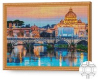 Pictura cu diamante după numere Art Gallery Premium Orașul pe râu 40x50cm (QB205199)