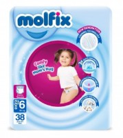 Подгузники-трусики Molfix Extra Large 6/38pcs