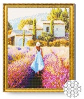 Pictura cu diamante după numere Art Gallery Premium Fată în câmpul de levănțică 40x50cm (GA82476)