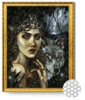 Pictura cu diamante după numere Art Gallery Premium Fată și lupul 40x50cm (GA77240)