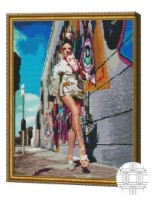 Pictura cu diamante după numere Art Gallery Premium Piciorușe lungi 40x50cm (QB205787)