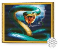 Pictura cu diamante după numere Art Gallery Premium Șarpele verde 40x50cm (GA76984)