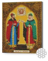 Pictura cu diamante după numere Art Gallery Premium Icoană Petru și Fevronia 30x40cm (XQB76541)