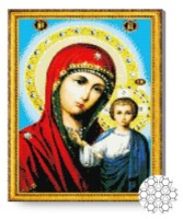 Pictura cu diamante după numere Art Gallery Premium Icoană Maicii Domnului din Kazan 40x50cm (GA70471)