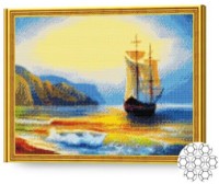 Pictura cu diamante după numere Art Gallery Premium Corabie lângă mal 40x50cm (GA70524) imaginea #1 — magazin online Desire.md