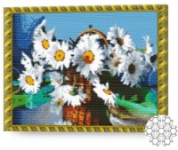 Pictura cu diamante după numere Art Gallery Premium Coș cu romanițe 40x50cm (GA84208)