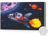 Pictura cu diamante după numere Art Gallery Premium Cosmonaut în rachetă 20x30cm (XQC84286)