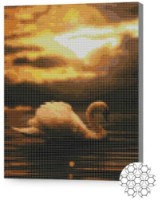 Pictura cu diamante după numere Art Gallery Premium Lebădă la apus 30x40cm (XQB75683)