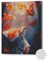 Pictura cu diamante după numere Art Gallery Premium Vulpea și fluturi 30x40cm (XQB74153)
