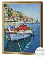Pictura cu diamante după numere Art Gallery Premium Barcă lângă mal 40x50cm (QB204443) imaginea #1 — magazin online Desire.md