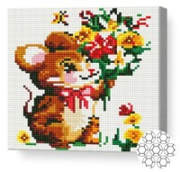 Pictura cu diamante după numere Art Gallery Premium Șoricel cu flori de câmpie 20x20cm (BJ369) imaginea #1 — magazin online Desire.md