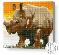 Pictura cu diamante după numere Art Gallery Premium Rinocer 20x20cm (BJ578)