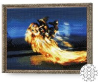 Pictura cu diamante după numere Art Gallery Premium Viteză înflăcărată 40x50cm (GA79406)