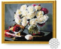 Pictura cu diamante după numere Art Gallery Premium Buchet enorm de bujori 40x50cm (GA70557)