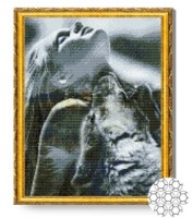 Pictura cu diamante după numere Art Gallery Premium Ea este lupoaică 40x50cm (GA86549)